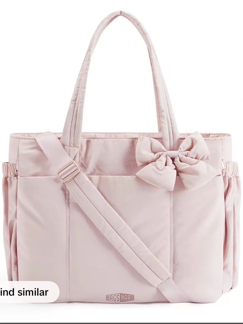 BAGSMART Crush Bow Tote Bag for  Women, Large Work Tote Bags,